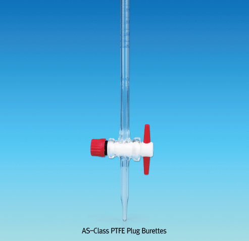 “witeg” AS-Class PTFE Plug Burette, with Conformity Certified  AS급 PTFE Plug 뷰렛