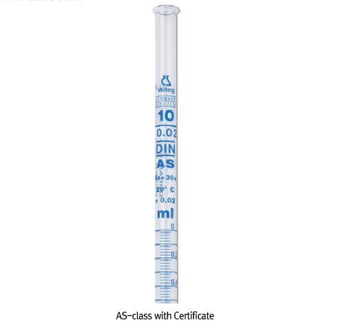 “witeg” AS-Class PTFE Plug Burette, with Conformity Certified  AS급 PTFE Plug 뷰렛