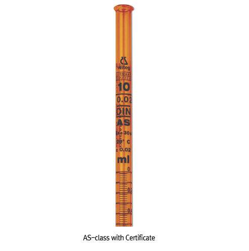 “witeg” AS-Class PTFE Plug Burette, with Conformity Certified  AS급 PTFE Plug 뷰렛