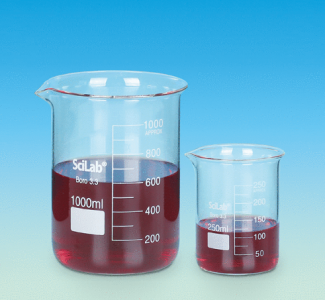 SciLab® Economical Glass Beaker, Standard Low Form, with Spout & Graduation, 5~10,000㎖ Made of Borosilicate-glass 3.3, Useful for Heating & General-purpose, 경제형 표준 유리 비커