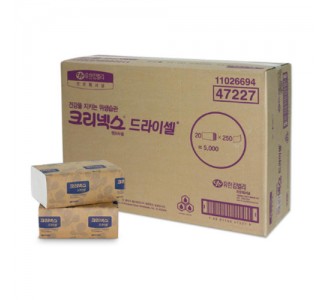 유한킴벌리 드라이셀 천연펄프 핸드타올 F250 5000매 47227 손 휴지 티슈