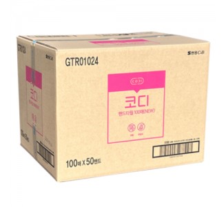 쌍용 코디 핸드타월 100매(NEW) GTR01024 100매X50밴드(총 5000매) 무향 무잉크