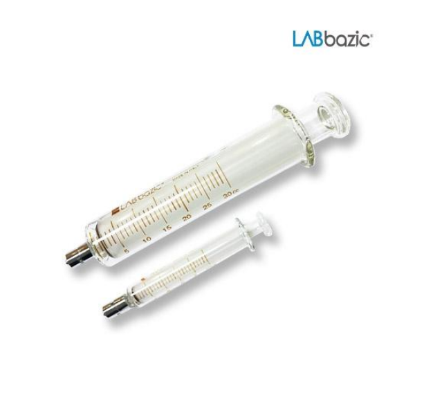 Labbazic 1CC / 유리 주사기 Metal Luer Lock Tip (금속 잠금형), 20CC[1EA/PK]