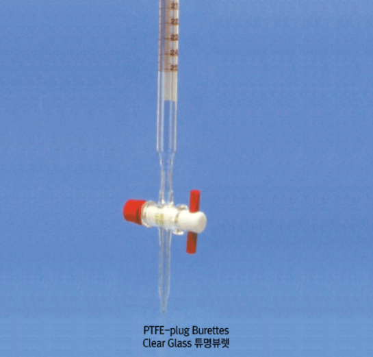 “witeg” PTFE-plug Burette, Class B, with Fine Graduation, 테프론콕 뷰렛
