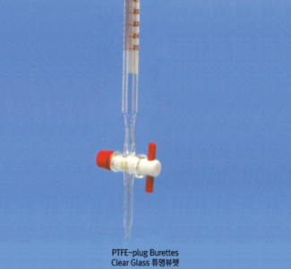 “witeg” PTFE-plug Burette, Class B, with Fine Graduation, 테프론콕 뷰렛